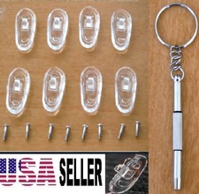 8 Eyeglass Nose Pads 8 Screw-in Glasses Repair Kit  1 Screwdriver Tool Sets