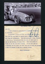 B. Prince Bira FORMULA 1 autograph signed album page mounted