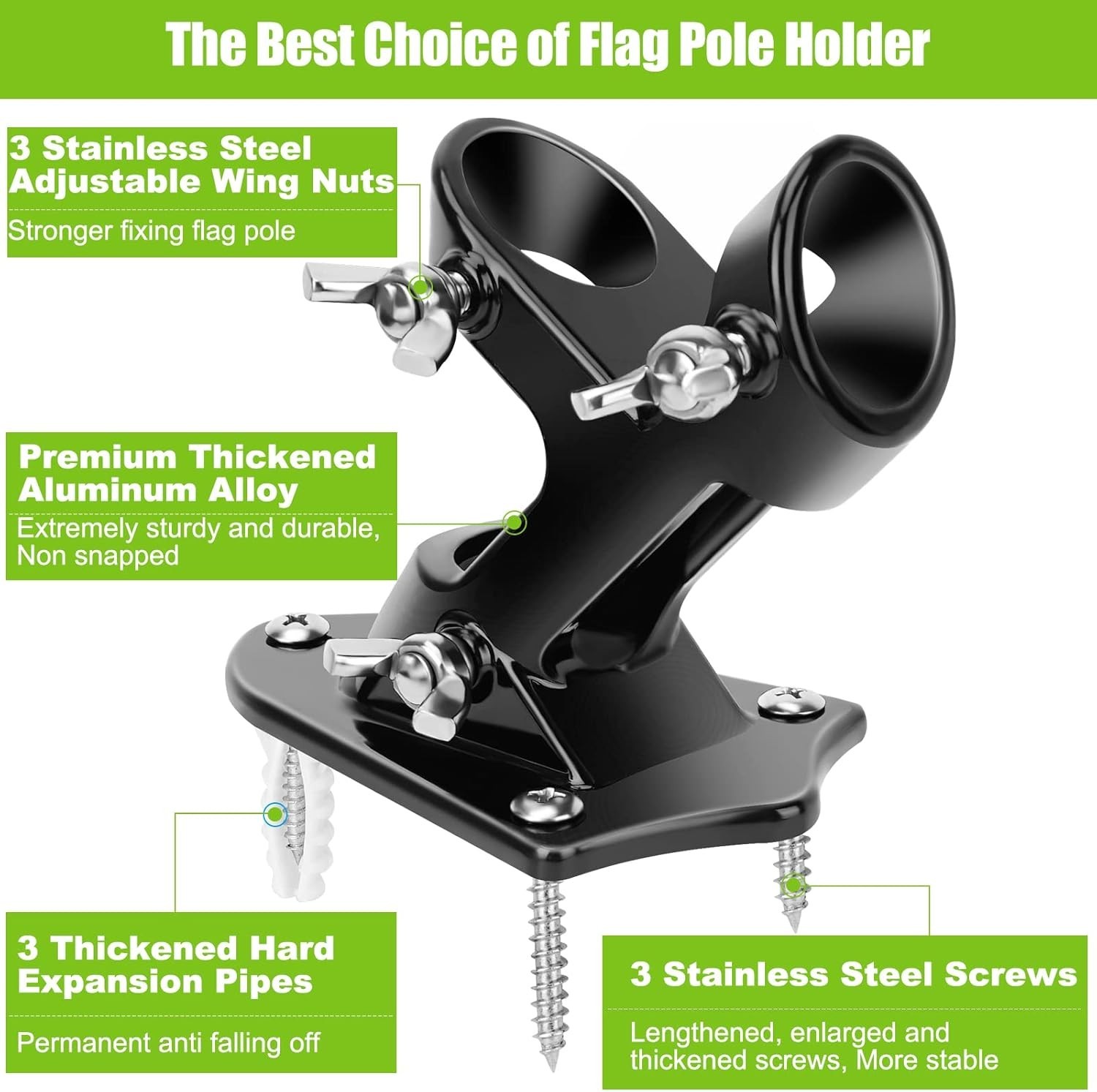 Flag Pole Holder Outside House Flag Pole Bracket Heavy Duty Metal Flag Mount