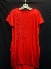 Retro Look Vintage Rayon Red Dress Large