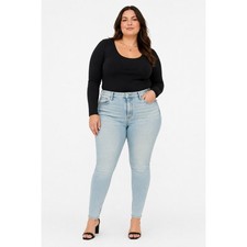 Abercrombie  Fitch Curve Love High Rise Skinny Jeans Light Wash Blue Size 32 14