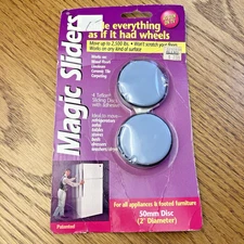 Magic Sliders 50mm 2" Sliding Discs w/ Adhesive, 4-Pk New Sealed