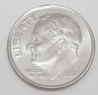 2001 P Roosevelt Dime AVE CIRCULATED **FREE SHIPPING**