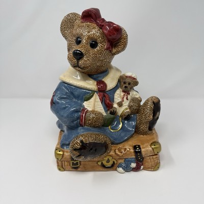 Boyds Bears Bailey Bear on Suitcase Cookie Jar Bearware Pottery Works #2E/1040