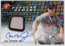 Cal Ripken Jr. 2022 Topps Pristine Popular Demand Orange Patch Auto 23/25