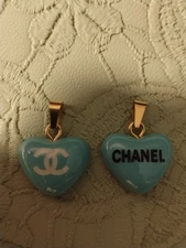 Lot of 2 Small Blue Chanel Zipper Pulls