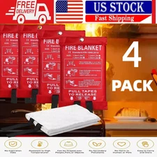 4 PACK FIRE BLANKET Fiberglass Hero Emergency Home Retardant Prepared 39''x39''*
