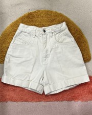Vintage 80s/90s Bill Blass High Waisted White Denim Shorts Casual Summer Sz 4P