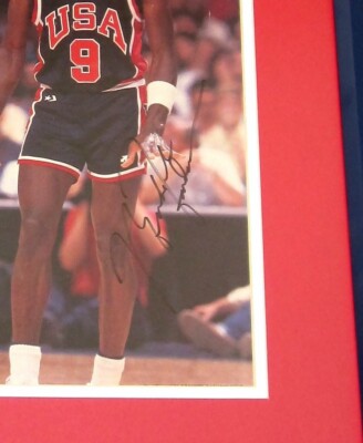 Michael Jordan autographed signed 1984 US Olympic Team photo framed (FULL  NAME)