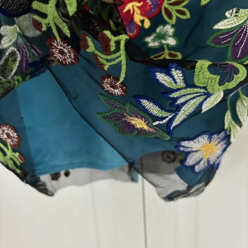 Hala Baloo Couture Dress 3/4 Bell Sleeve Tulle Embroidery Floral Lined Size 10 - Picture 9 of 12