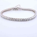 12.05 Carat Gorgeous Tennis Bracelet Excellent Princess Cut White Cubic Zirconia
