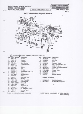 SNAP ON IM3100,IM6100,IM6500HP,MG31,XT7100: 2-VALVE SEATS+T. VALVE