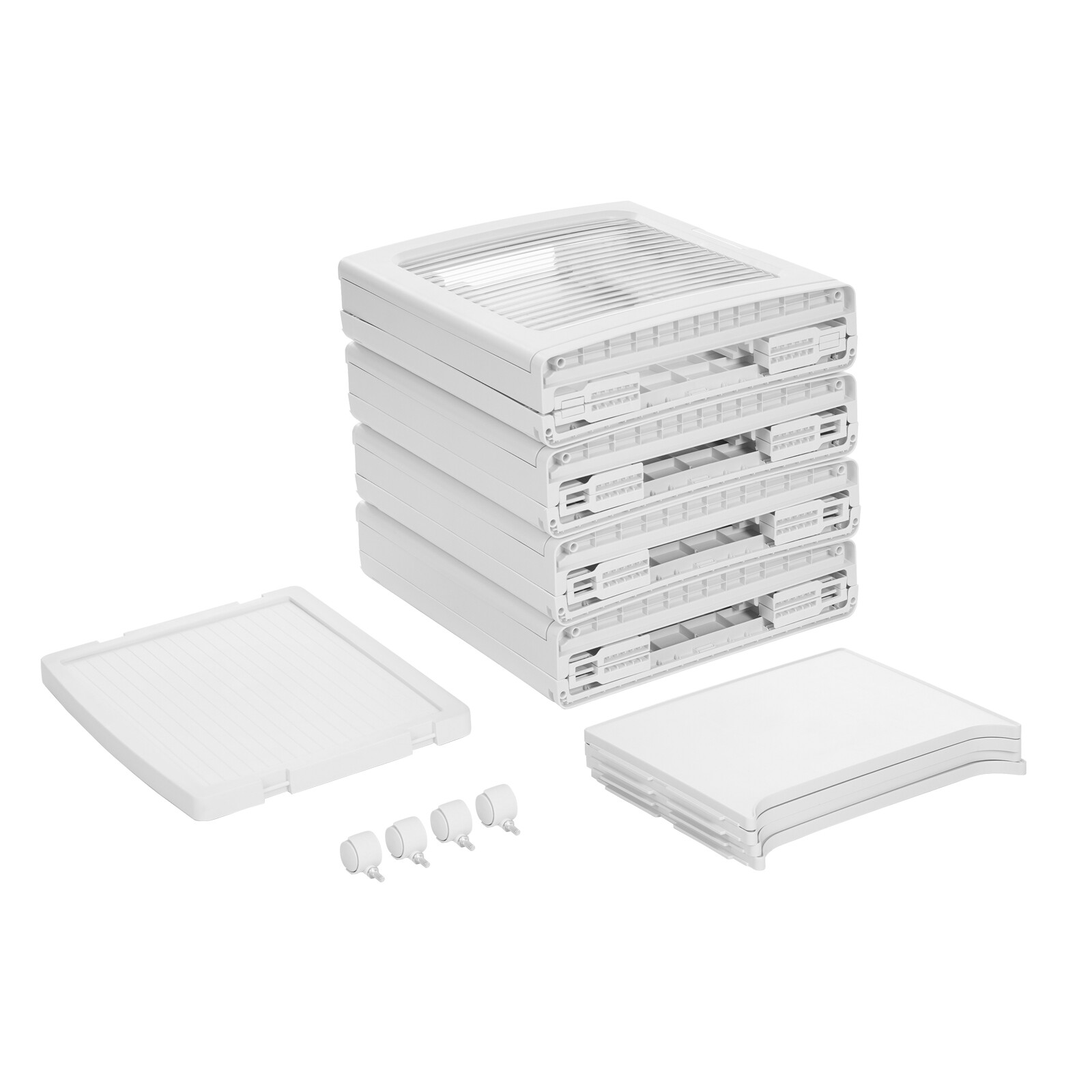 White Foldable Plastic Storage Cabinet Foldable And Movable Storage Box