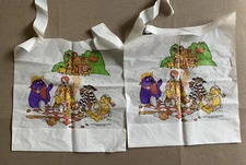 2 McDonalds 1993 Kids Plastic Bibs Catch Pocket Ronald Hamburgler Grimace Birdie