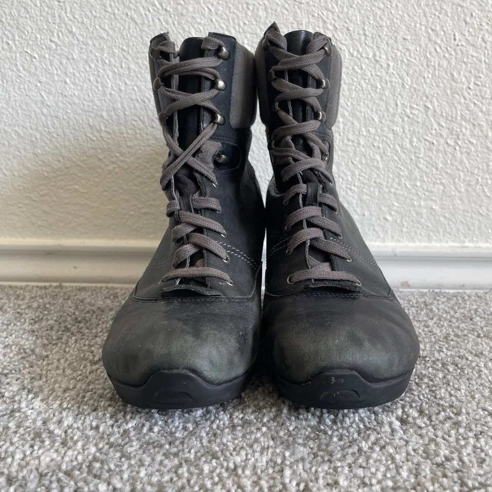 Botas al tobillo de cuero con cordones TSUBO para mujer talla 7,5 grises cuñas cómodas grunge Foto 2 de 4