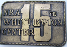 NRA Whittington Center Belt Buckle "15 Years" Anniversary  Vintage 1988