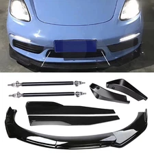 For Porsche 718 Cayman Front Bumper Lip Splitter Spoiler Body Kit Side Skirt