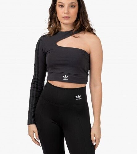 ADIDAS ISC 80s Crop Top Fitted Shirt sz XL Carbon | eBay