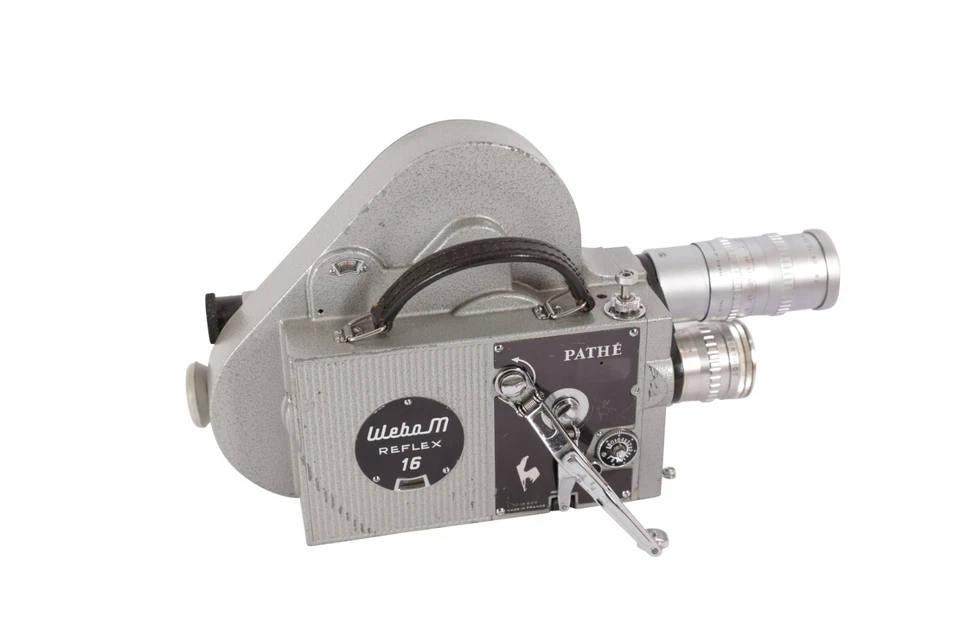 Original Pathé Webo M Reflex cine camera + leather case, 2 lenses and manual - Image 4 of 4