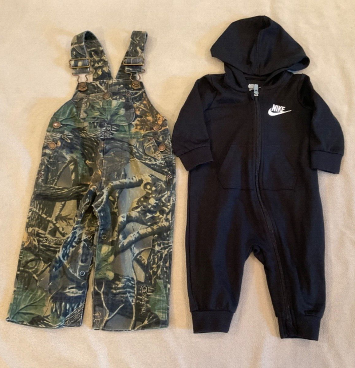 Cabelas for kids overalls seclusion 3D green camo Nike 6M hoodie