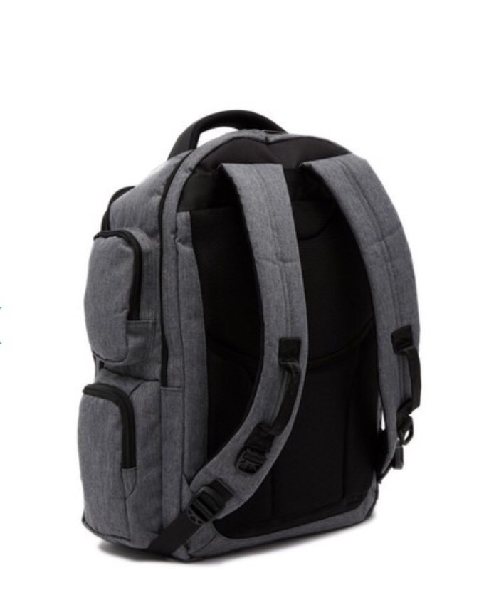 ORIGINAL PENGUIN MEN'S ODELL BACKPACK CHARCOAL GREY/GRAY WITH BLACK TRIM    SSS image 2