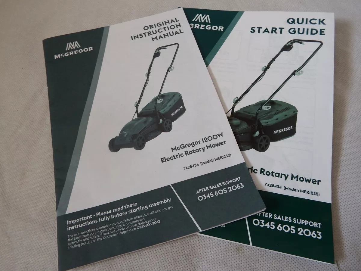 McGregor MER1232 32cm Corded Lawnmower Spare Parts Instruction