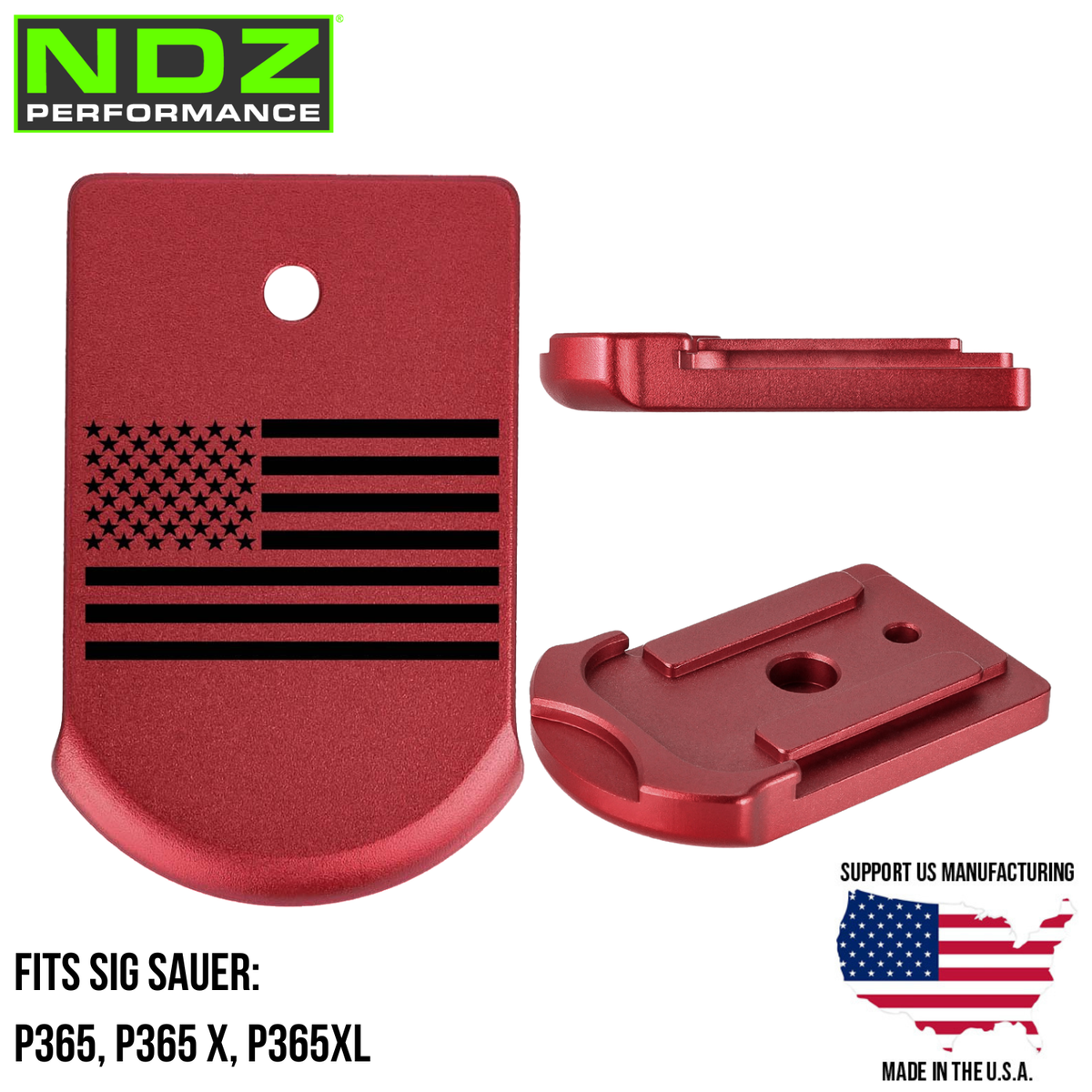 NDZ Sig P365 P365XL P365 X Slim Carry Magazine Base Plate Aluminum