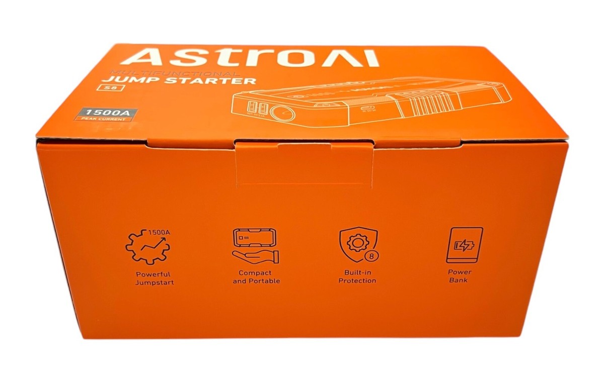 AstroAI S8 Car Battery Jump Starter 1500A Battery Pack (Orange