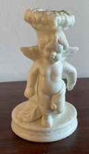 Lovely Vintage Porcelain Cupid Candle Holder