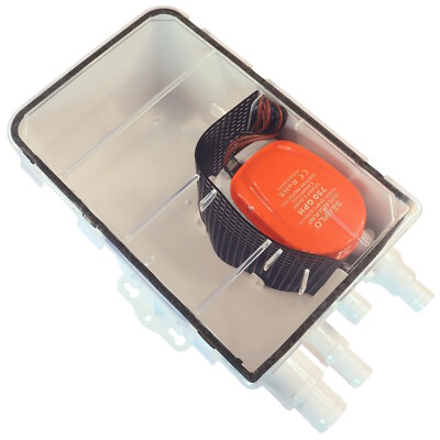 All-in-One Pumpe & Schalter Duschsumpfpumpe, 12 Volt, 750 GPH, mehrere Einlassanschlüsse