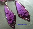 Sparkling Raspberry Wings & Beads Handmade Earrings Butterflies Sterling Silver — photo 3