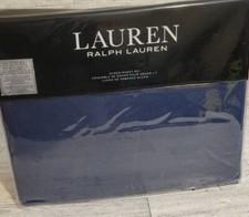 BRAND NEW RALPH LAUREN QUEEN SHEET SET 4PC COTTON FLANNEL NAVY BLUE