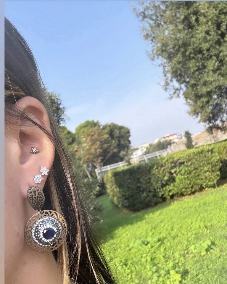 Orecchini In Argento 925 Zaffiro Blu  - Immagine 3 di 3