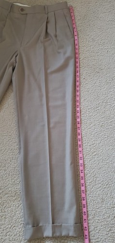 Louis Raphael Rosso RED Tan Pleated & Single Cuffed Slacks Mens 33x32 WORN TWICE - Picture 7 of 22