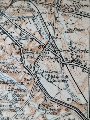 Carta geografica antica ROMA e DINTORNI TCI 1925 Old Antique map Rome 14x19,5cm - Foto 5 di 8