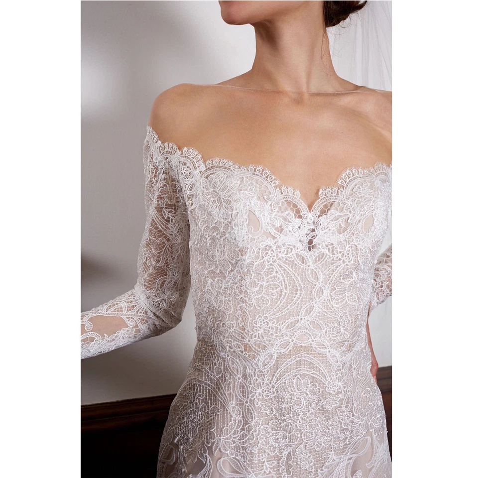 Vestido de novia de encaje Anthropologie BHLDN x Watters Ula precio de venta sugerido por el fabricante $1895 talla 2 Foto 3 de 4