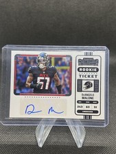 2022 Panini Contenders DeAngelo Malone Rookie Ticket Variation Auto #187 Falcons