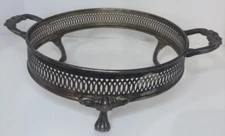 Rainard Silverplate Serving Stand Round 3 Footed Vintage 9x3.5"