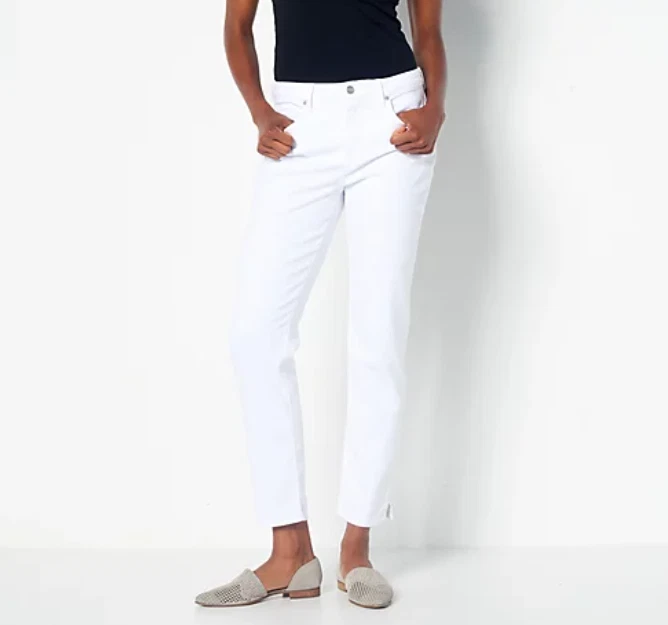Nydj white ankle jeans 2025