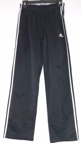 Adidas Unisex Track Activewear Pants Size L (14/16) Straight Black Material Wear