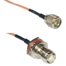 RG316 MINI UHF MALE to RP-TNC FEMALE BULKHEAD RF Cable Rapid-SHIP LOT