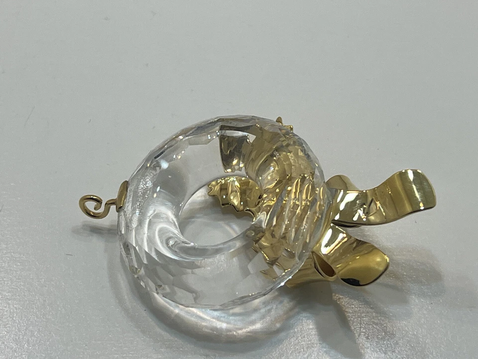 Swarovski Recuerdos de Navidad Crystal And Gold Wreath Ornament Foto 2 de 3