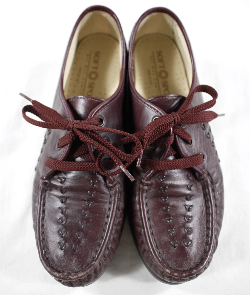 Zapatos Soft Spots para mujer 7,5 W Bonnie Lite con cordones cómodos cuero sin usar, en caja borgoña Foto 2 de 4