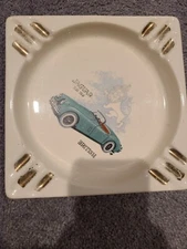 Vintage Ceramic Ashtray Jagaur XL 150 British 22 Ct Gold Trim VTG Man Cave Decor