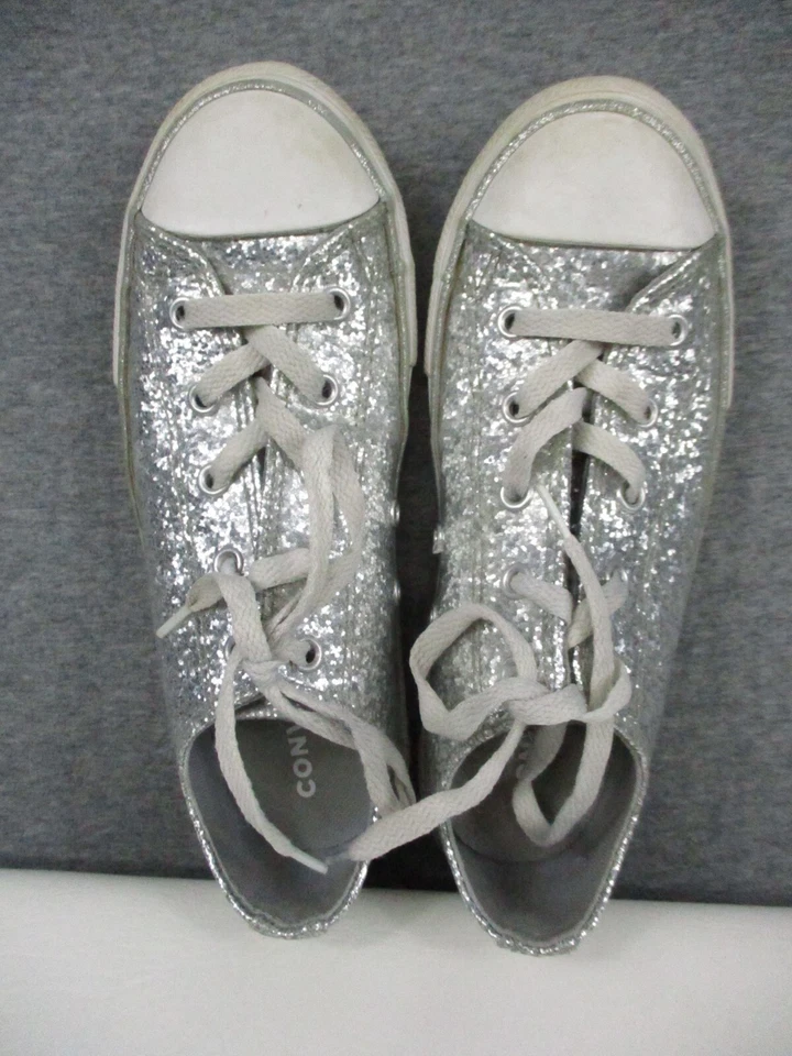 Converse Zapatos Juveniles 3 Chuck Taylor All Star Brillo Tenis Gris Bajo 365788C Foto 4 de 4