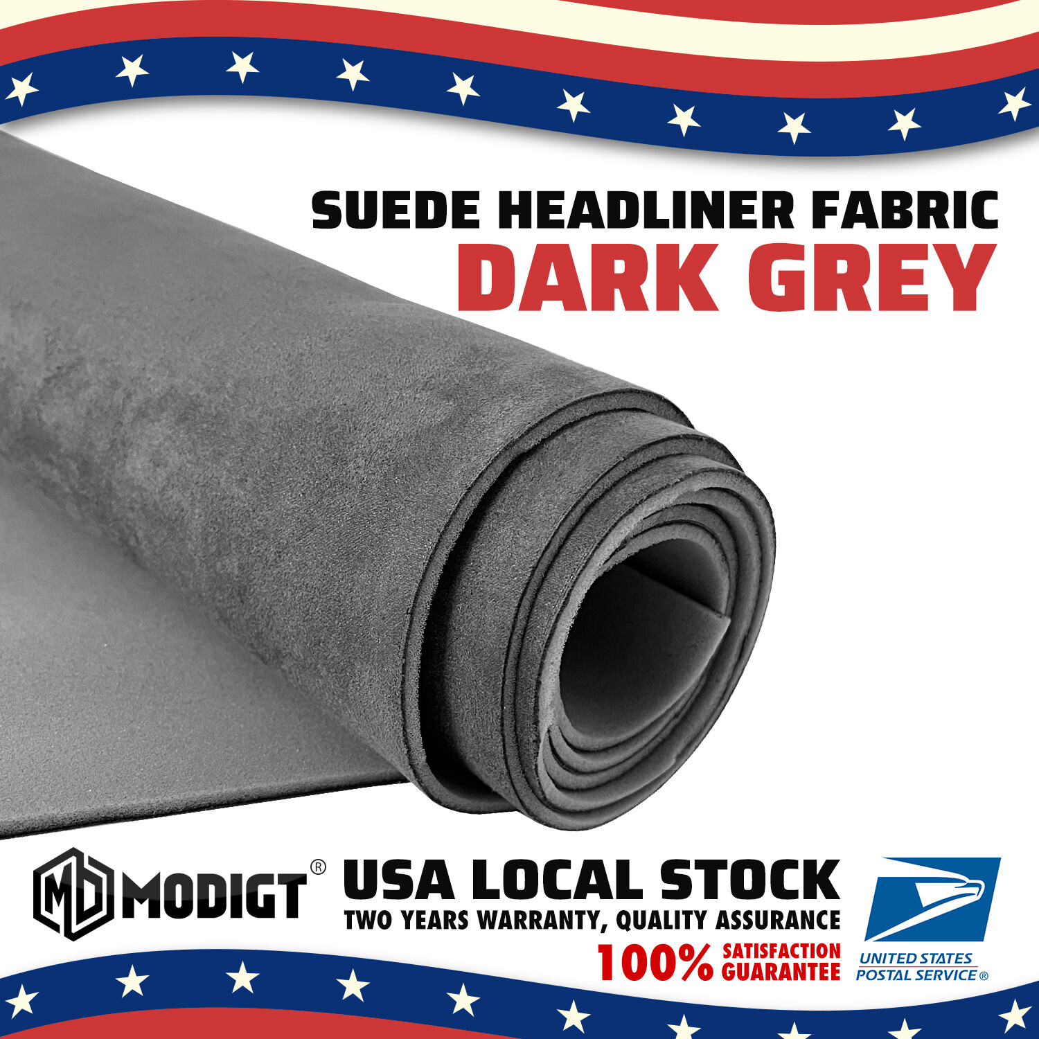 Sponge-Backed Headliner Fabric Dark Gray for Car Ceiling Restoration 79