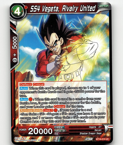 Dragon Ball Super SS4 Vegito A Light in the Dark BT18-147 SCR BGS