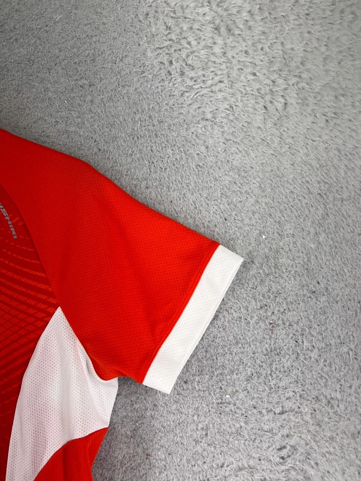 Nishiki Cycling Jersey Womens Medium Red White 1/2 Zip Polyester Pockets READ - Image 2 of 4