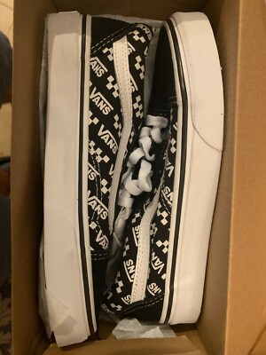 Vans Old Skool (Logo Repeat) Sneakers Black White VN0A4U3BTEZ