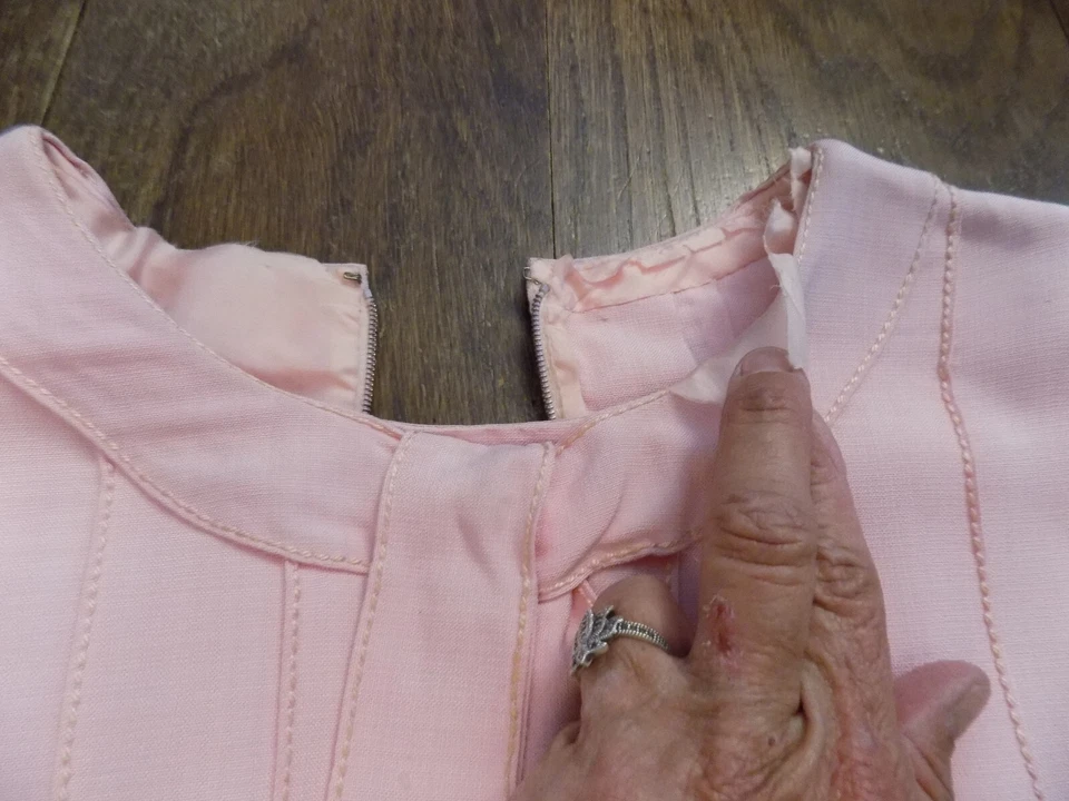 CHANEL De Colección Alta Costura Falda Plisada Años 60 Rosa FABULOSO Cinturón Lino Como Vestido Foto 4 de 4